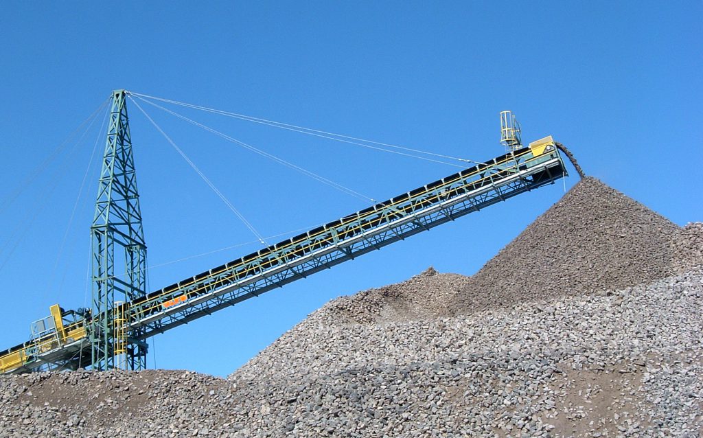 Photo of a large Canadian made stacker conveyor