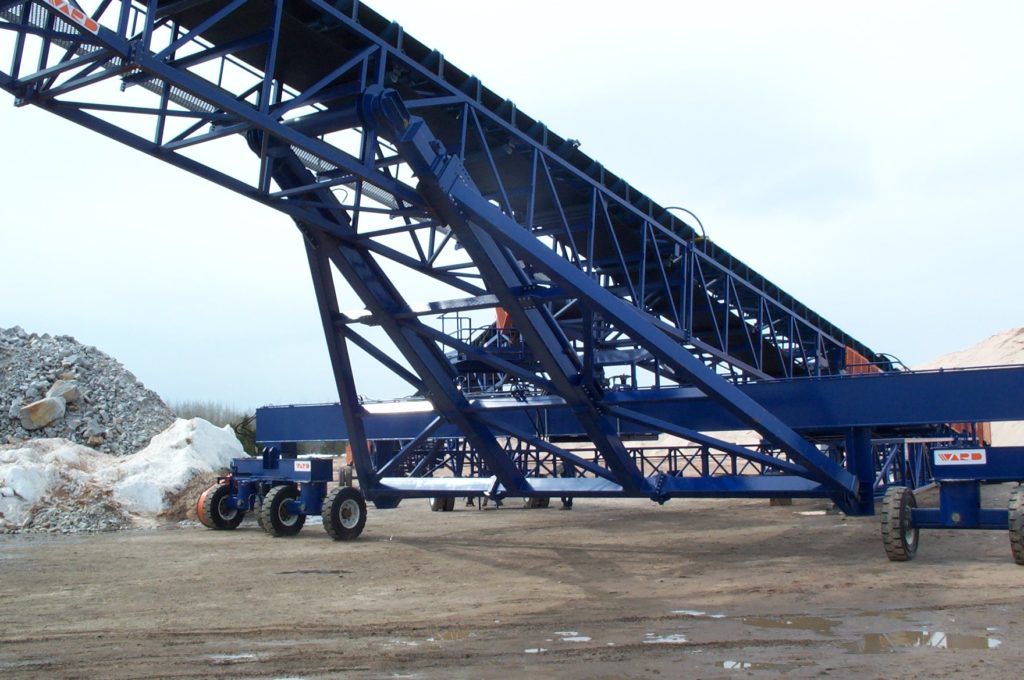 Photo of a large ward stacker conveyor part of a ship unloading system